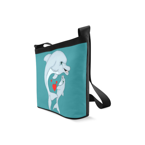 Dolphin Love Aqua Crossbody Bags (Model 1613)