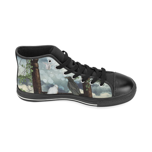 The crow and the dove High Top Canvas Shoes for Kid (Model 017)