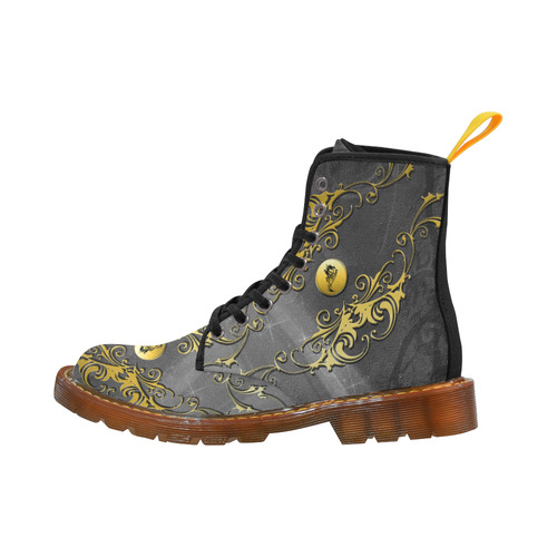 Tribal dragon on yellow button Martin Boots For Men Model 1203H