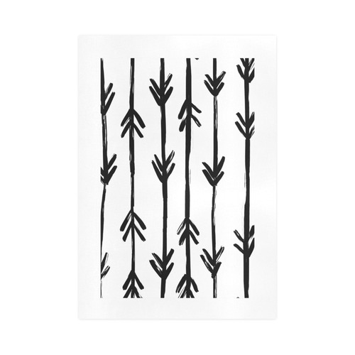 black and white doodle arrows Art Print 16‘’x23‘’