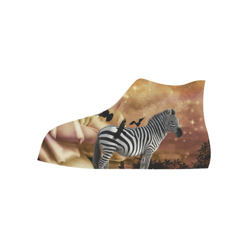Wonderful zebra High Top Canvas Shoes for Kid (Model 017)