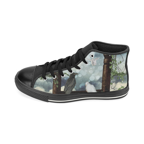 The crow and the dove High Top Canvas Shoes for Kid (Model 017)