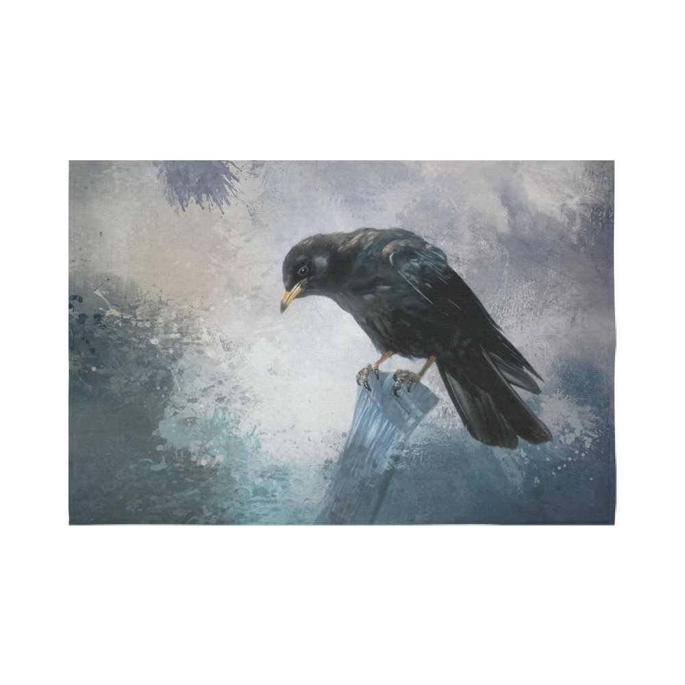 A beautiful painted black crow Cotton Linen Wall Tapestry 90"x 60"