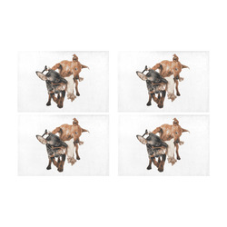 Two Playing Dogs Placemat 12’’ x 18’’ (Set of 4)