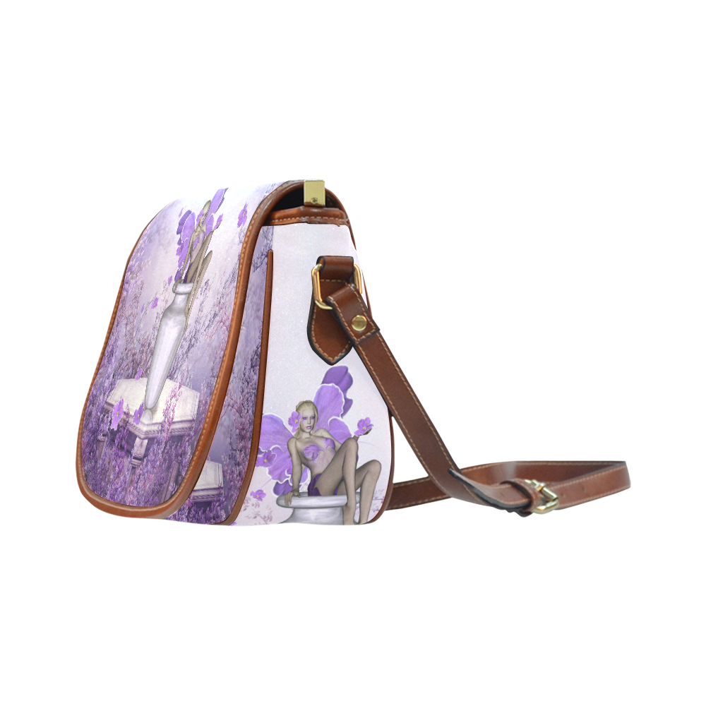 Beautiful fairy with flowers Saddle Bag/Small (Model 1649) Full Customization