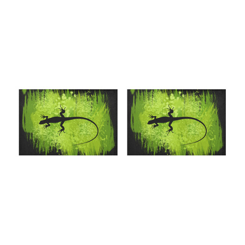 Green Lizard Shape Painting Placemat 12’’ x 18’’ (Two Pieces)
