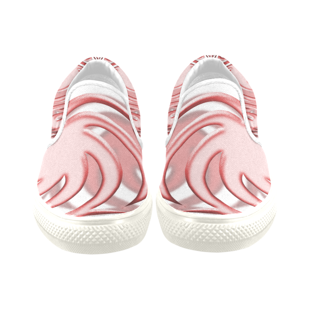 3-D Red Ball Slip-on Canvas Shoes for Kid (Model 019)