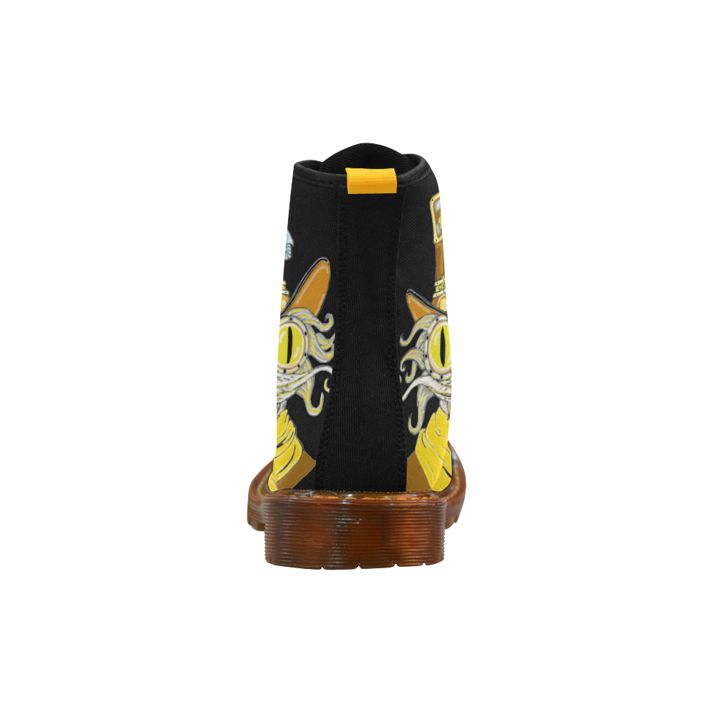Steampunk Cat Black Martin Boots For Women Model 1203H