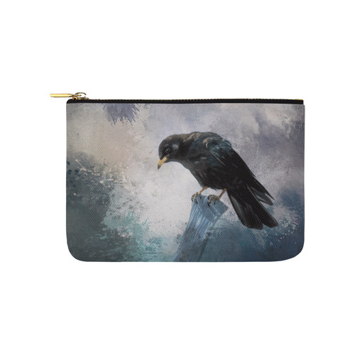A beautiful painted black crow Carry-All Pouch 9.5''x6''