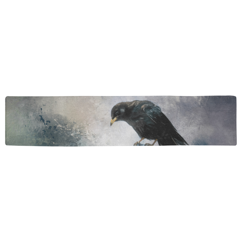 A beautiful painted black crow Table Runner 16x72 inch