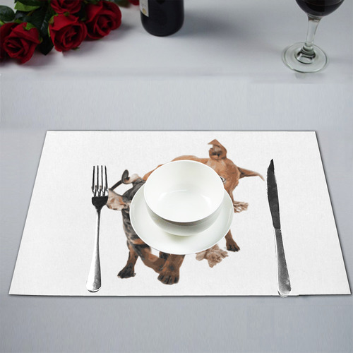 Two Playing Dogs Placemat 12’’ x 18’’ (Two Pieces)