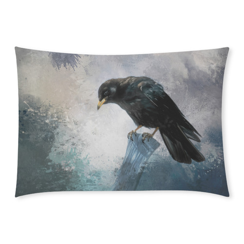 A beautiful painted black crow Custom Rectangle Pillow Case 20x30 (One Side)