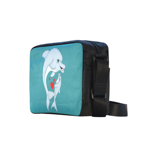 Dolphin Love Aqua Classic Cross-body Nylon Bags (Model 1632)