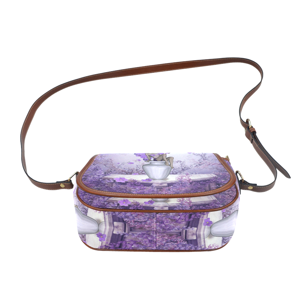 Beautiful fairy with flowers Saddle Bag/Small (Model 1649) Full Customization