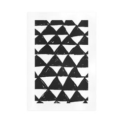 black and white doodle triangles Art Print 16‘’x23‘’