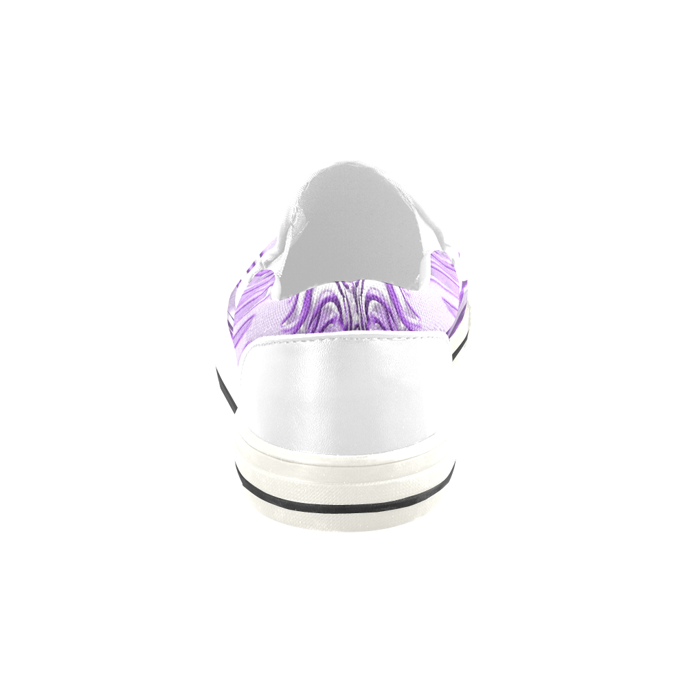 3-D Lilac Ball Slip-on Canvas Shoes for Kid (Model 019)
