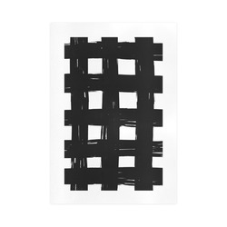 black and white doodle squares Art Print 16‘’x23‘’