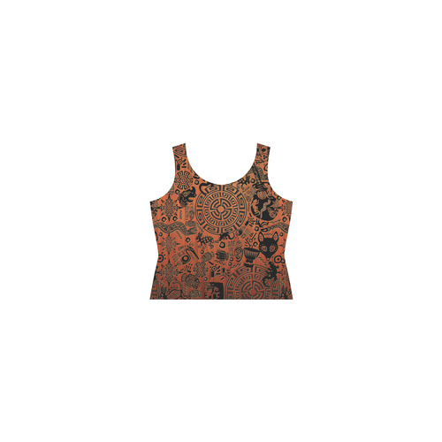 Primitive Symbol Print Dress by Juleez Sleeveless Splicing Shift Dress(Model D17)