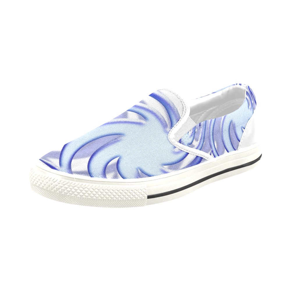 3-D Blue Ball Slip-on Canvas Shoes for Kid (Model 019)