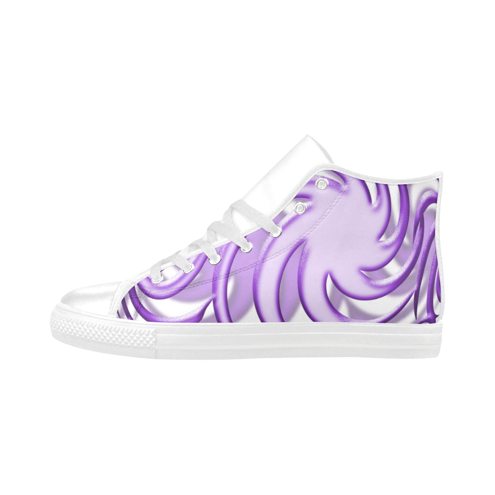 3-D Lilac Ball Aquila High Top Microfiber Leather Women's Shoes (Model 032)