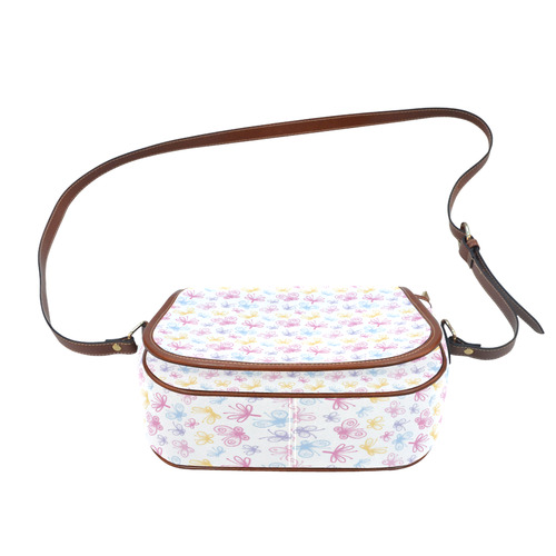 Pretty Colorful Butterflies Saddle Bag/Small (Model 1649) Full Customization