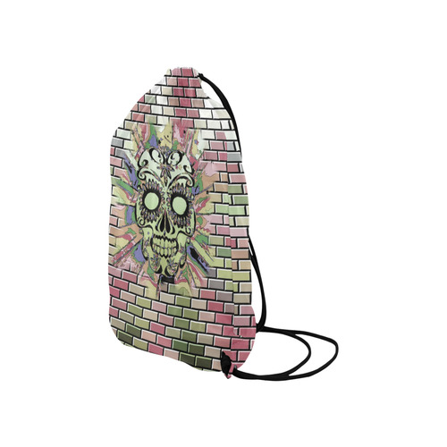skull on bricks F by JamColors Small Drawstring Bag Model 1604 (Twin Sides) 11"(W) * 17.7"(H)
