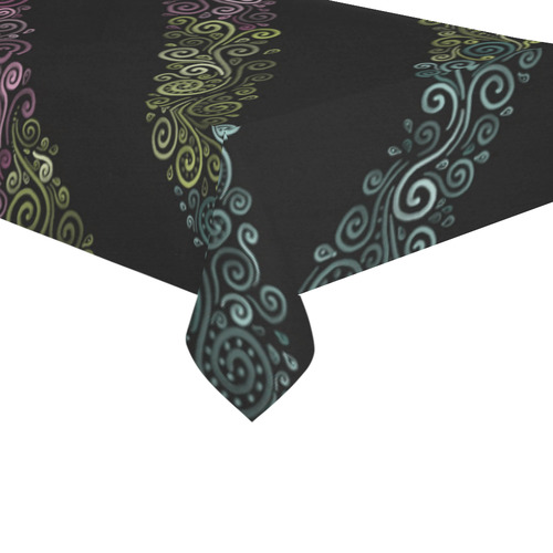 Psychedelic 3D Rainbow Ornaments Cotton Linen Tablecloth 60"x120"