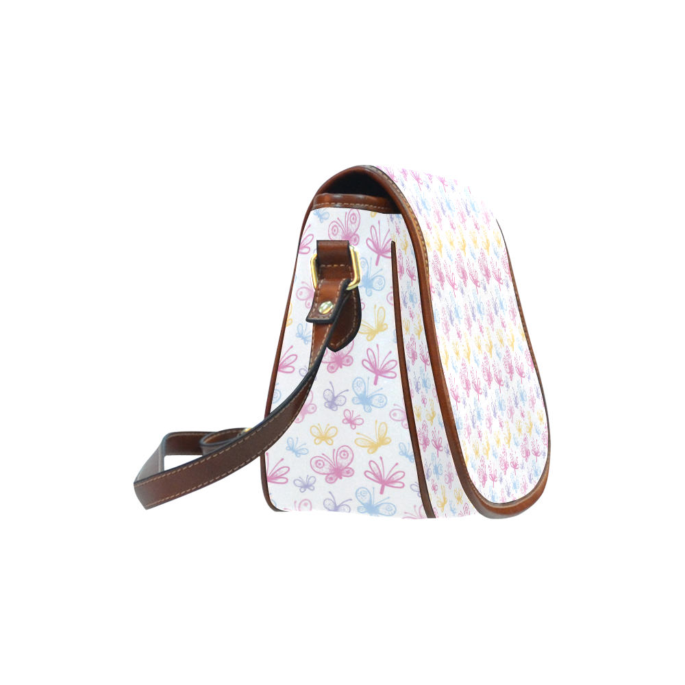 Pretty Colorful Butterflies Saddle Bag/Small (Model 1649) Full Customization