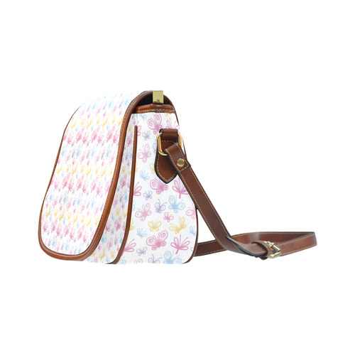 Pretty Colorful Butterflies Saddle Bag/Large (Model 1649)