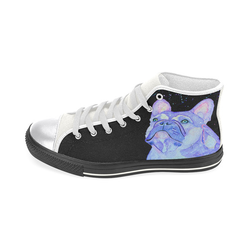 Lilac frenchie - women's french bulldog hi top shoes Women's Classic High Top Canvas Shoes (Model 017)