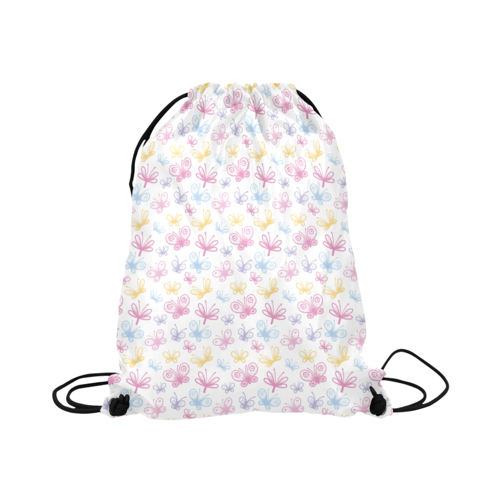 Pretty Colorful Butterflies Large Drawstring Bag Model 1604 (Twin Sides)  16.5"(W) * 19.3"(H)