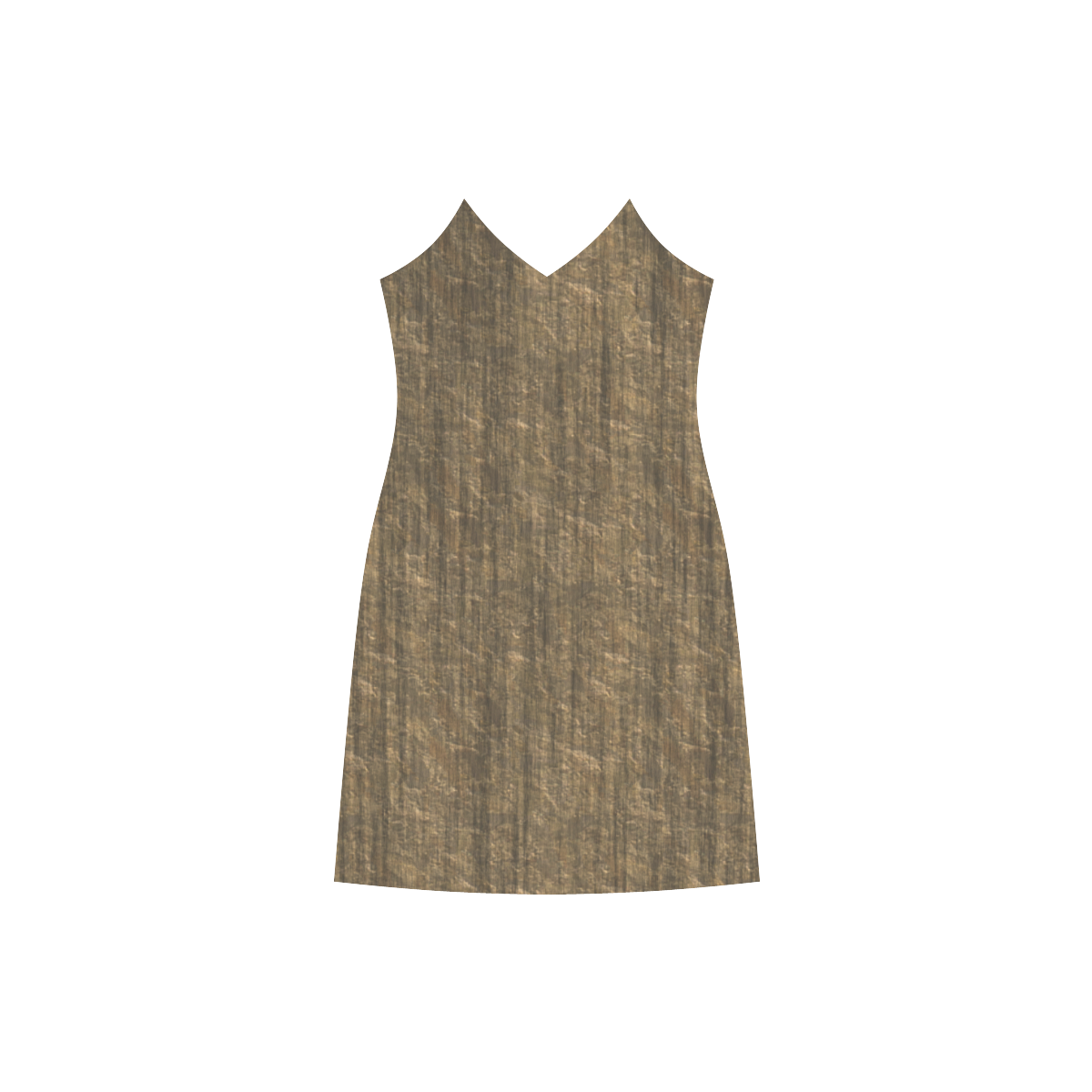 Antique Gold Texture Steampunk Style V-Neck Open Fork Long Dress(Model D18)
