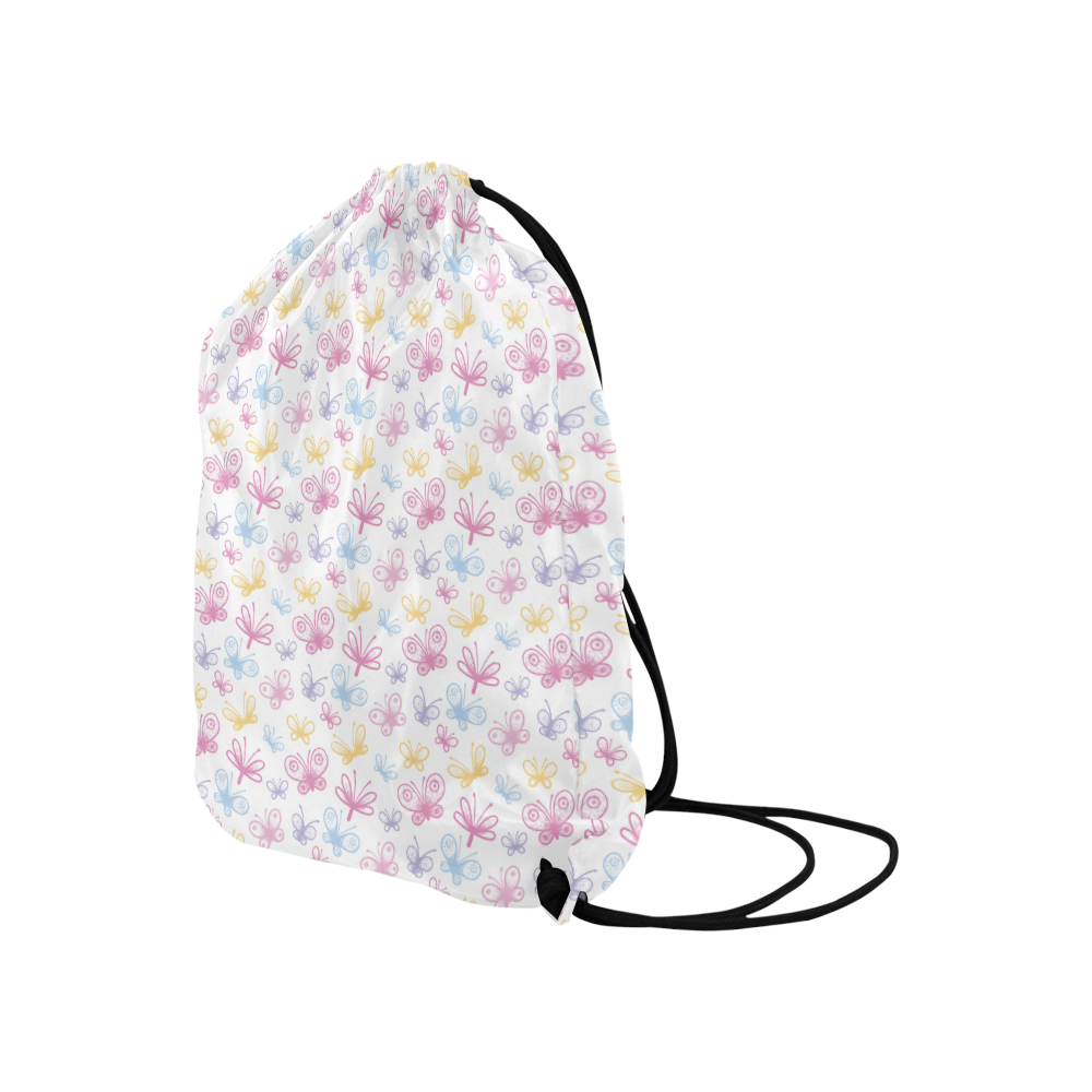 Pretty Colorful Butterflies Large Drawstring Bag Model 1604 (Twin Sides)  16.5"(W) * 19.3"(H)