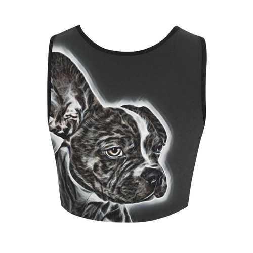 Lovely Buddy Black and White Women's Crop Top (Model T42)