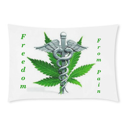 Freedom from pain cannabis marijuana pillow case Custom Rectangle Pillow Case 20x30 (One Side)
