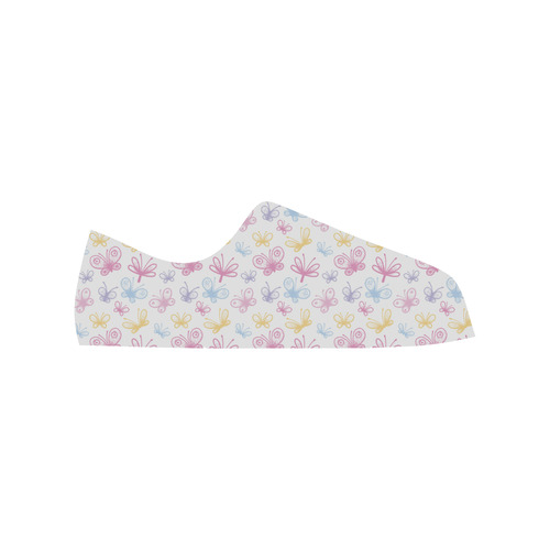 Pretty Colorful Butterflies Low Top Canvas Shoes for Kid (Model 018)
