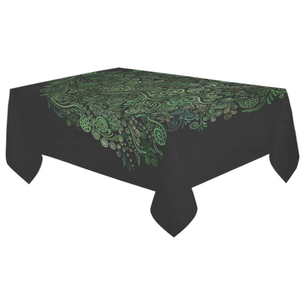 3D Psychedelic Abstract Fantasy Tree Greenery Cotton Linen Tablecloth 60"x 104"