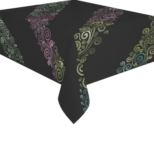 Psychedelic 3D Rainbow Ornaments Cotton Linen Tablecloth 52"x 70"
