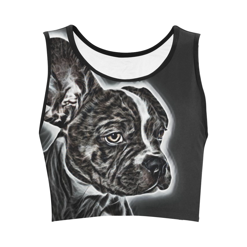 Lovely Buddy Black and White Women's Crop Top (Model T42)