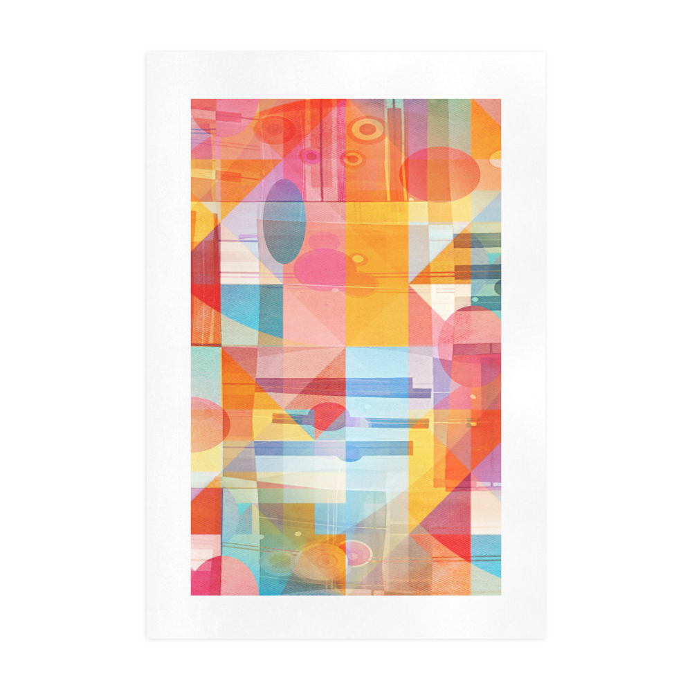Sunny Geometric Whimsy Art Print 19‘’x28‘’