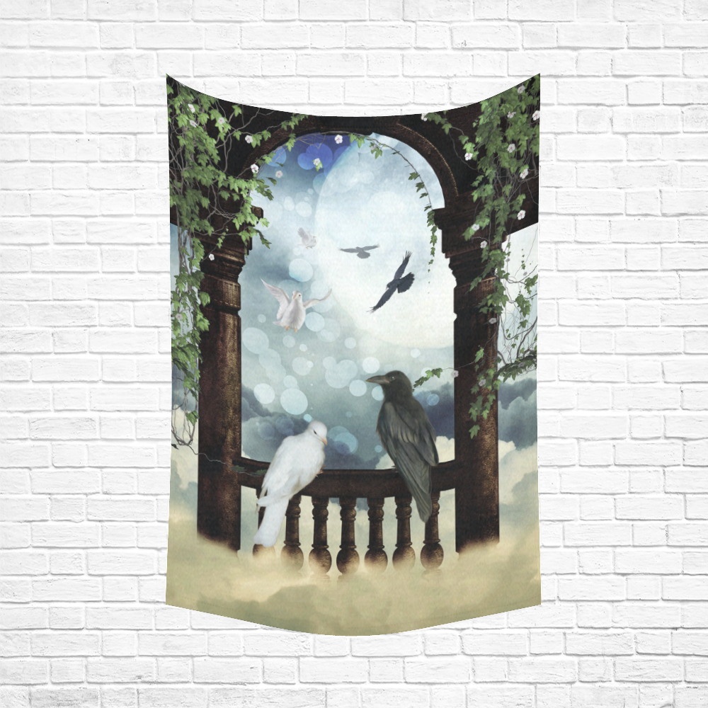 The crow and the dove Cotton Linen Wall Tapestry 60"x 90"