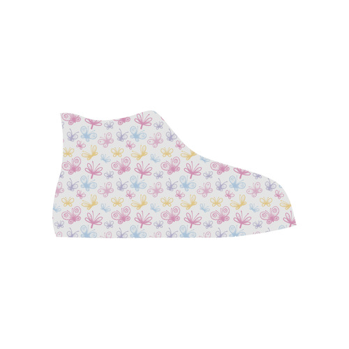 Pretty Colorful Butterflies High Top Canvas Shoes for Kid (Model 017)