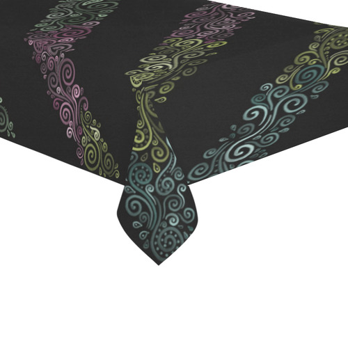 Psychedelic 3D Rainbow Ornaments Cotton Linen Tablecloth 60"x 104"