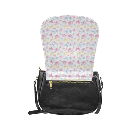 Pretty Colorful Butterflies Classic Saddle Bag/Small (Model 1648)