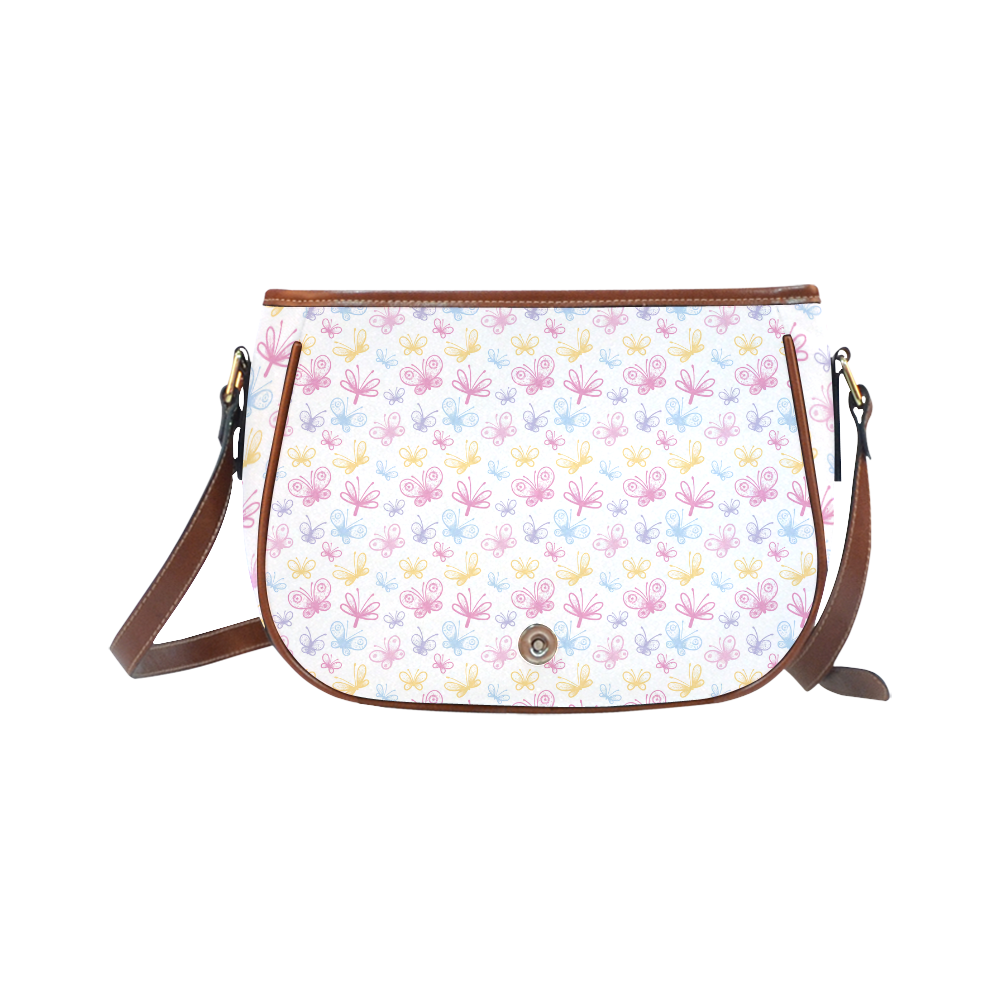 Pretty Colorful Butterflies Saddle Bag/Large (Model 1649)