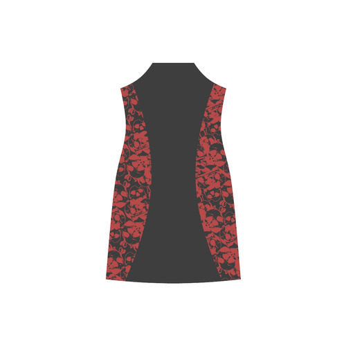 Red Skulls Cutout Dress V-Neck Open Fork Long Dress(Model D18)