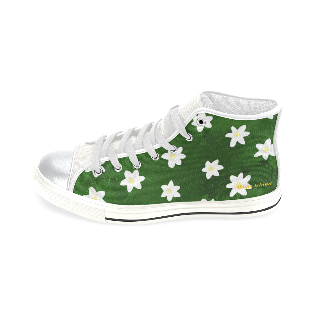 Anemone Nemorosa. Inspired by the Magic Island of Gotland. High Top Canvas Shoes for Kid (Model 017)