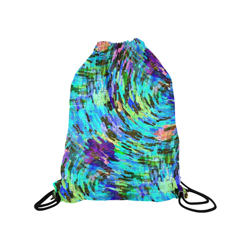 Blue Chaos Puzzle by Popart Lover Medium Drawstring Bag Model 1604 (Twin Sides) 13.8"(W) * 18.1"(H)