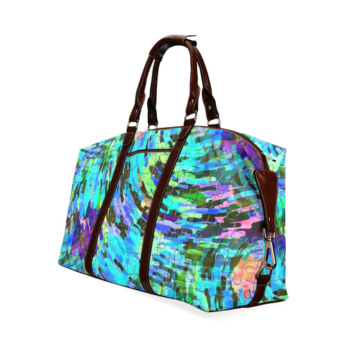 Blue Chaos Puzzle by Popart Lover Classic Travel Bag (Model 1643) Remake
