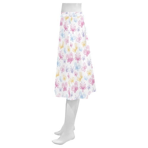 Pretty Colorful Butterflies Mnemosyne Women's Crepe Skirt (Model D16)
